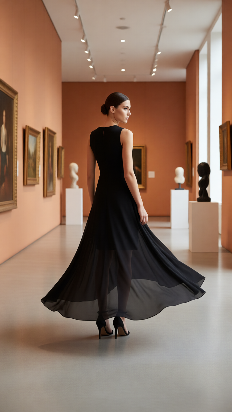 Asymmetric Layered Chiffon Overlay Cocktail Dress