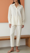 Ivory Oversized Shirt And Tailored Trouser Set